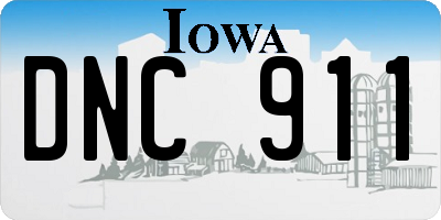 IA license plate DNC911