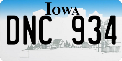 IA license plate DNC934