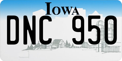 IA license plate DNC950