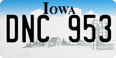 IA license plate DNC953