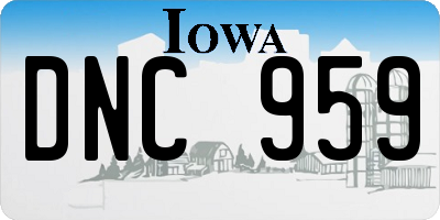 IA license plate DNC959