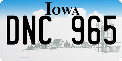 IA license plate DNC965