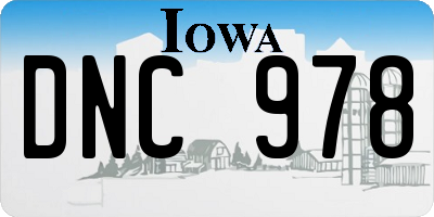 IA license plate DNC978