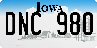 IA license plate DNC980