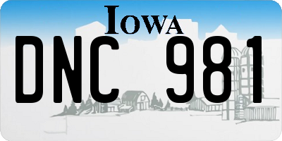 IA license plate DNC981