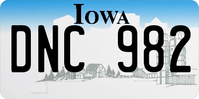IA license plate DNC982
