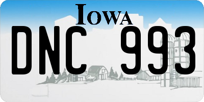 IA license plate DNC993