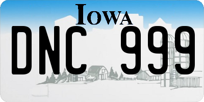 IA license plate DNC999