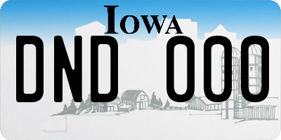 IA license plate DND000