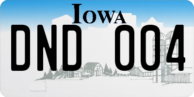 IA license plate DND004