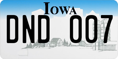 IA license plate DND007