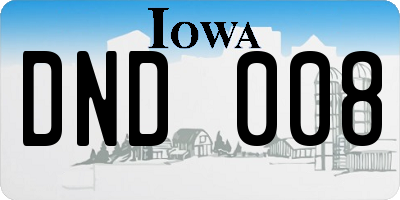 IA license plate DND008
