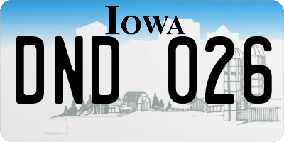 IA license plate DND026
