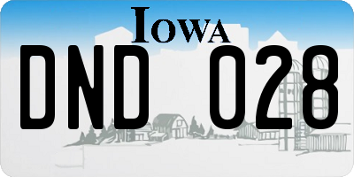 IA license plate DND028