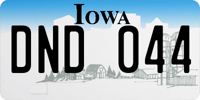 IA license plate DND044