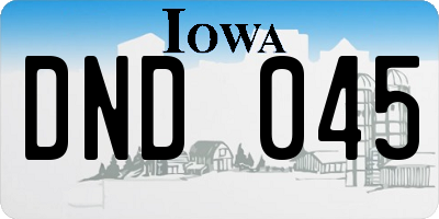 IA license plate DND045