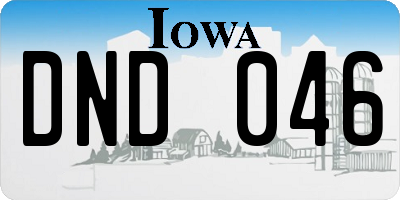 IA license plate DND046