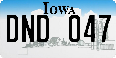 IA license plate DND047