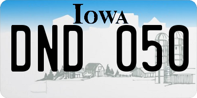 IA license plate DND050