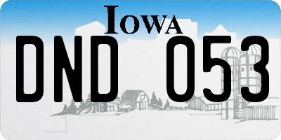 IA license plate DND053