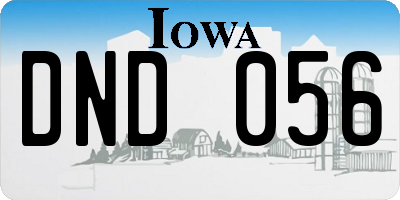 IA license plate DND056