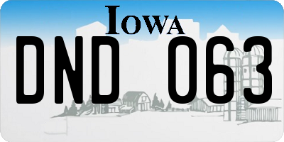 IA license plate DND063