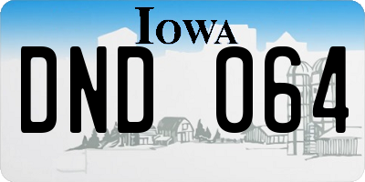 IA license plate DND064