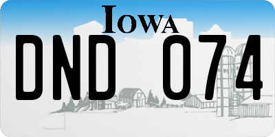 IA license plate DND074