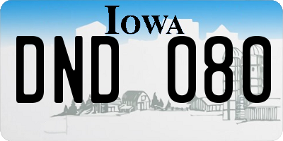 IA license plate DND080