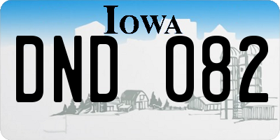 IA license plate DND082