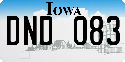 IA license plate DND083