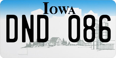 IA license plate DND086