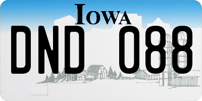 IA license plate DND088