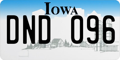 IA license plate DND096