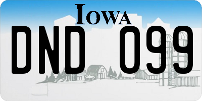 IA license plate DND099