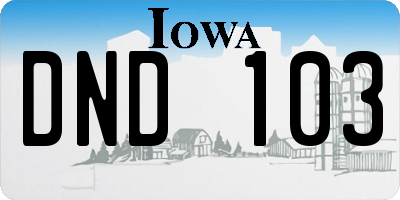 IA license plate DND103