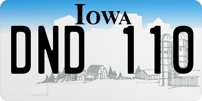 IA license plate DND110