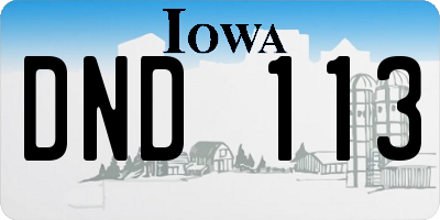 IA license plate DND113