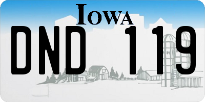 IA license plate DND119