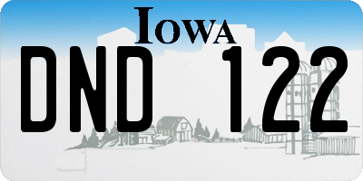 IA license plate DND122