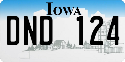 IA license plate DND124