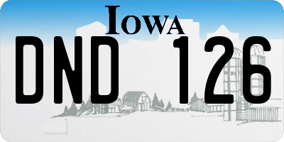IA license plate DND126