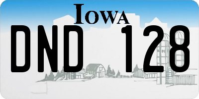 IA license plate DND128