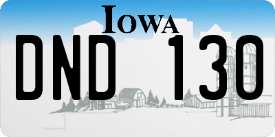 IA license plate DND130
