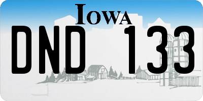 IA license plate DND133