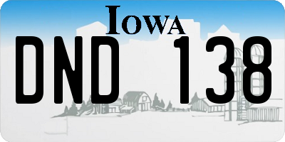 IA license plate DND138