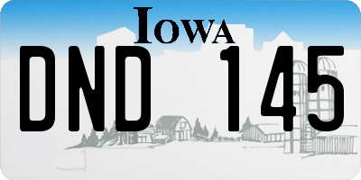 IA license plate DND145