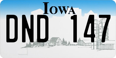 IA license plate DND147