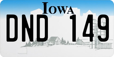 IA license plate DND149