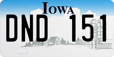 IA license plate DND151